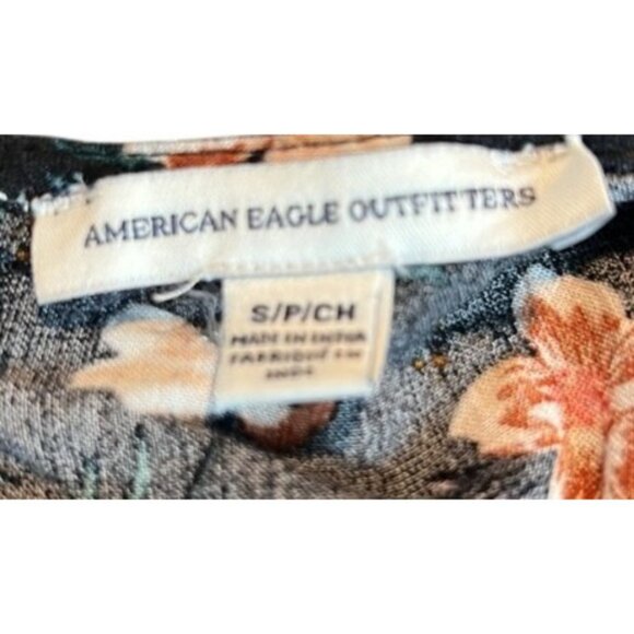 American Eagle Outfitters Floral Black Wrap Dress Tie Back & Keyhole Detail S - Picture 5 of 5